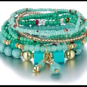 Handmade Bohemian Multilayer Charge Bracelet For Women Rice Bead Bracelet